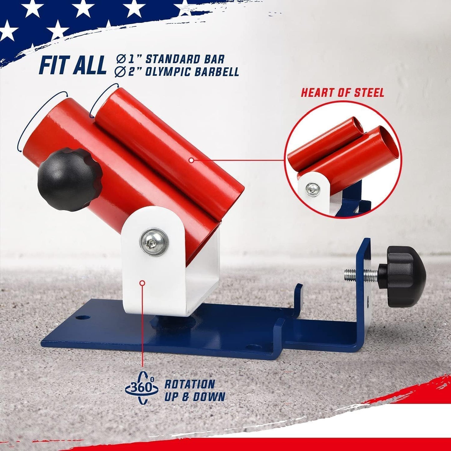Deluxe T-Bar Row Platform – Full 360° Swivel & Easy to Install – Fits 1” Standard and 2” Olympic Bars (8. Black - T-Bar Row Platform + Lock Jaw 1Inch & 2Inch)