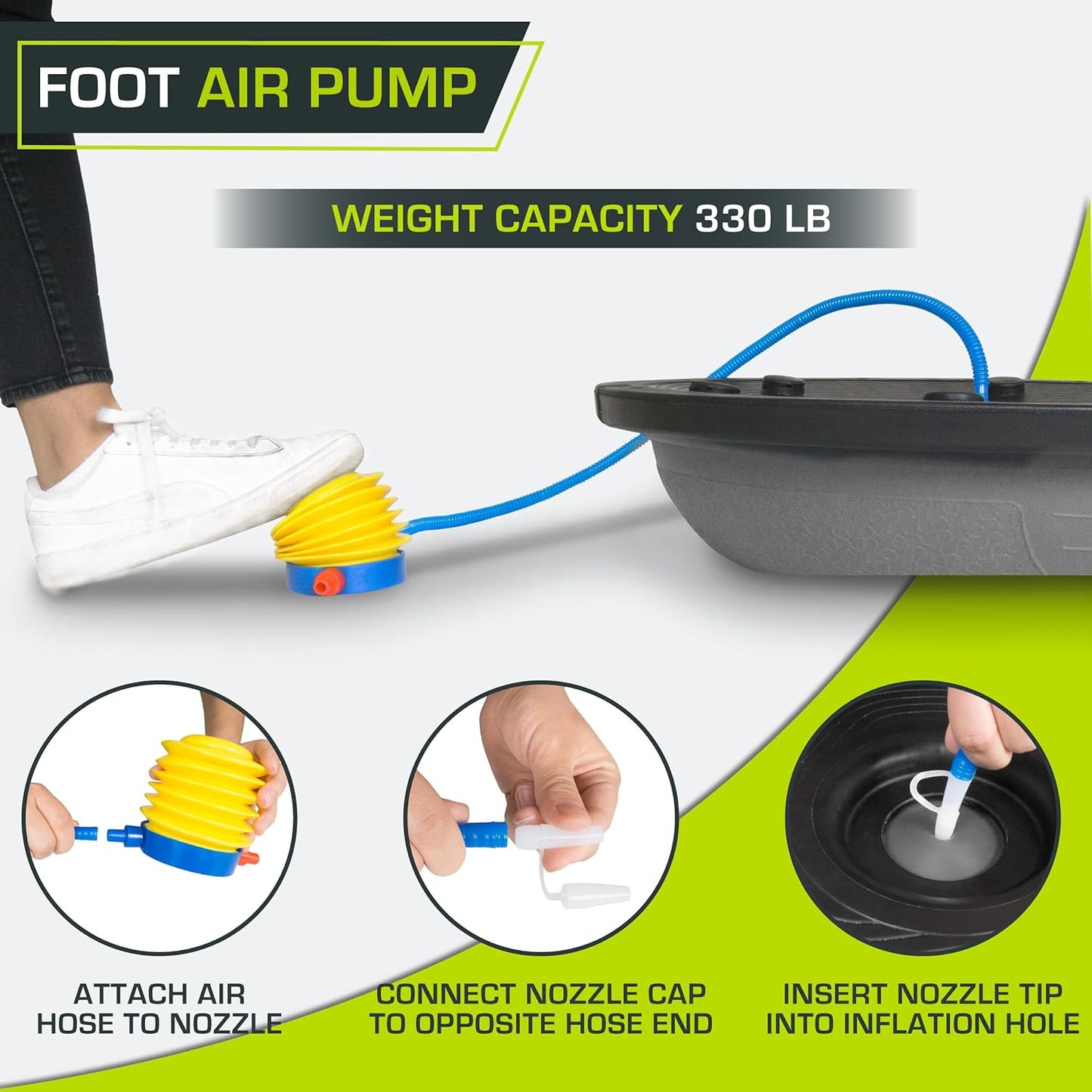 Balance Trainer Stability Exercise Half Ball with Resistance Bands and Pump for Yoga Aerobics Home Gym Workout