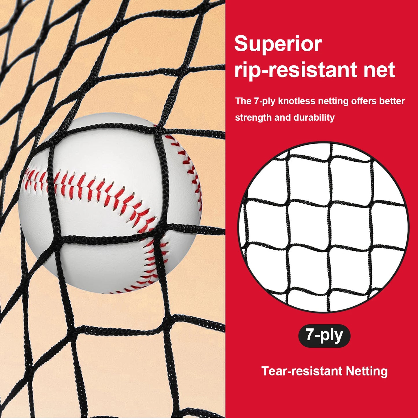 Football Throwing Net Replacement (NET ONLY) - 7 X 7 Ft Football Net Replacement for Throwing Practice 5 Target Pockets Football